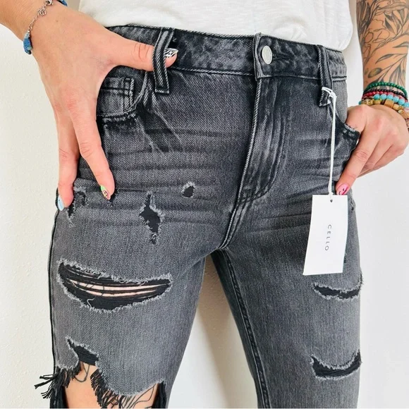 New Cello Jeans Slim Fit Boyfriend Distressed - Picture 5 of 14
